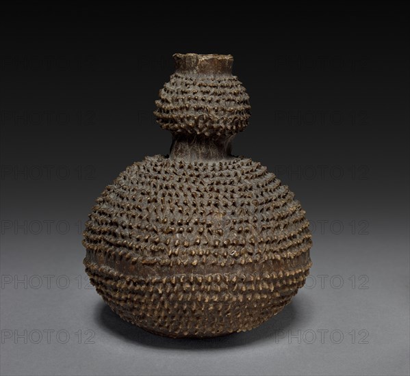 Snuff Container, late 1800s or early 1900s. South Africa, Xhosa people. Hide, earth, blood