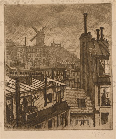 Montmartre, le Moulin de la Gallette, 1897. Eugène Bejot (French, 1867-1931). Etching and aquatint; platemark: 25.2 x 22 cm (9 15/16 x 8 11/16 in.); sheet: 39.5 x 23.8 cm (15 9/16 x 9 3/8 in.).