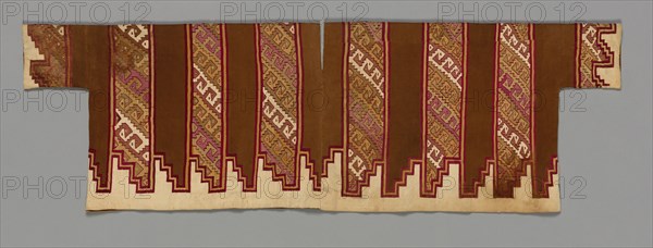 Sleeved Tunic, 1460s-1532. Central Andes, central coast, Chancay people. Cotton, camelid fiber; length back of neck to hem: 40.6 cm (16 in.); width across shoulders: 128.9 cm (50 3/4 in.)