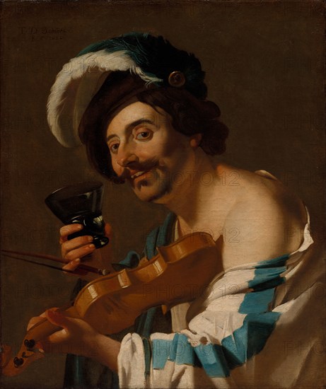 Violin Player with a Wine Glass, 1623. Dirck van Baburen (Dutch, c. 1595-1624). Oil on canvas; 80.4 x 67.1 cm (31 5/8 x 26 7/16 in.).
