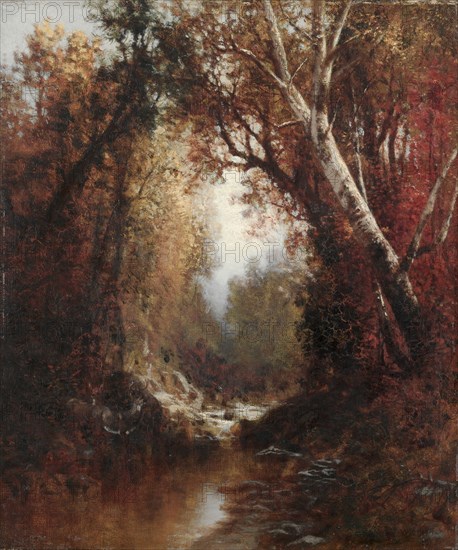 Autumn Scene in the Adirondacks, 1877. William Hart (American, 1823-1894). Oil on canvas; unframed: 32 x 26.5 cm (12 5/8 x 10 7/16 in.).