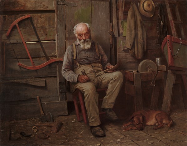 Boat Builder, c. 1904. John George Brown (American, 1831-1913). Oil on canvas; framed: 98 x 120 x 11 cm (38 9/16 x 47 1/4 x 4 5/16 in.); unframed: 80 x 101.6 cm (31 1/2 x 40 in.).