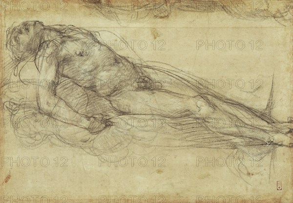 Study of Saint Francis; Pontormo, Jacopo Carucci, Italian, Florentine, 1494 - 1557, about 1517 - 1518; Black chalk recto