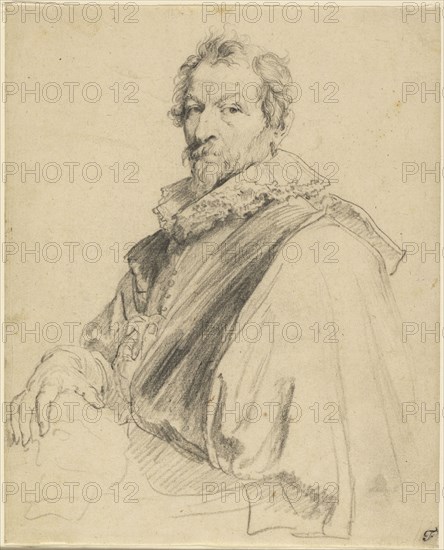 Portrait of Hendrick van Balen; Anthony van Dyck, Flemish, 1599 - 1641, about 1627 - 1632; Black chalk; 24.4 × 19.7 cm