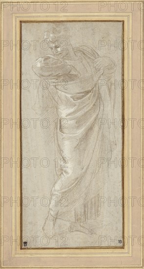 St. Paul Rending His Garments; Raphael, Raffaello Sanzio, Italian, 1483 - 1520, about 1515 - 1516; Metalpoint, heightened with