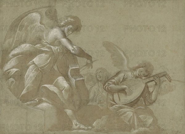 Angel Musicians; Morazzone, Pier Francesco Mazzuchelli, Italian, 1573 - 1626, Italy; about 1598 - 1599; Black chalk, brown