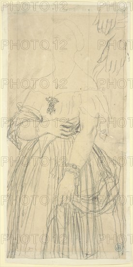 Study for the Dress and the Hands of Madame Moitessier; Jean-Auguste-Dominique Ingres, French, 1780 - 1867, France; 1851