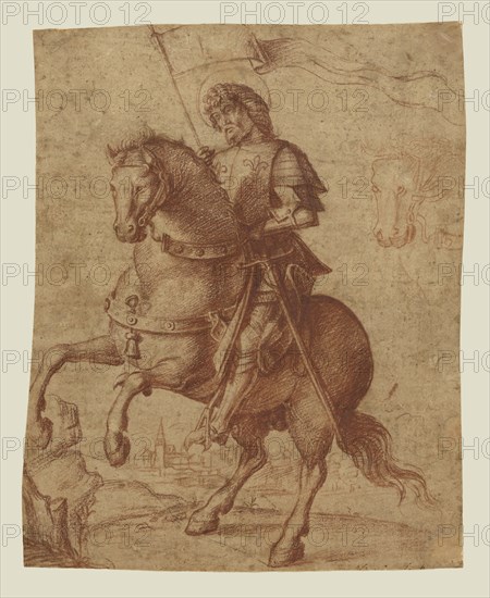 A Saint on Horseback; Circle of Giovanni Battista Cima da Conegliano, Italian, Venetian, about 1459,1460 ? - 1517,1518, Italy