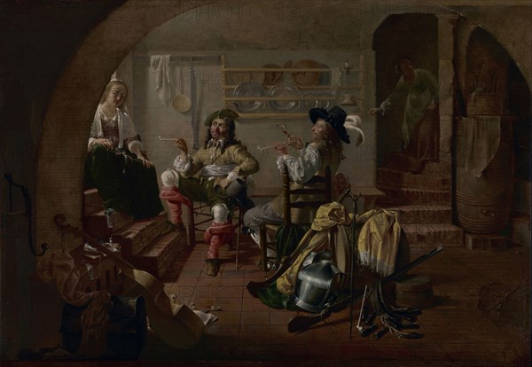 Interior with Soldiers and Women; Jacob Duck, Dutch, about 1600 - 1667, about 1650; Oil on panel; 42.9 × 61.6 cm