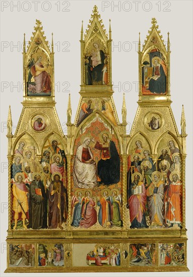 Polyptych with Coronation of the Virgin and Saints; Cenni di Francesco di Ser Cenni, Italian, Florentine, active 1369,1370