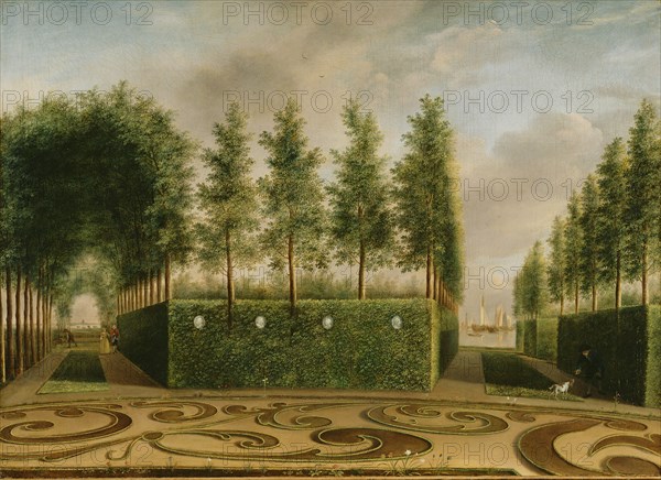 A Formal Garden; Johannes Janson, Dutch, 1729 - 1784, 1766; Oil on canvas; 52.1 × 72.4 cm, 20 1,2 × 28 1,2 in