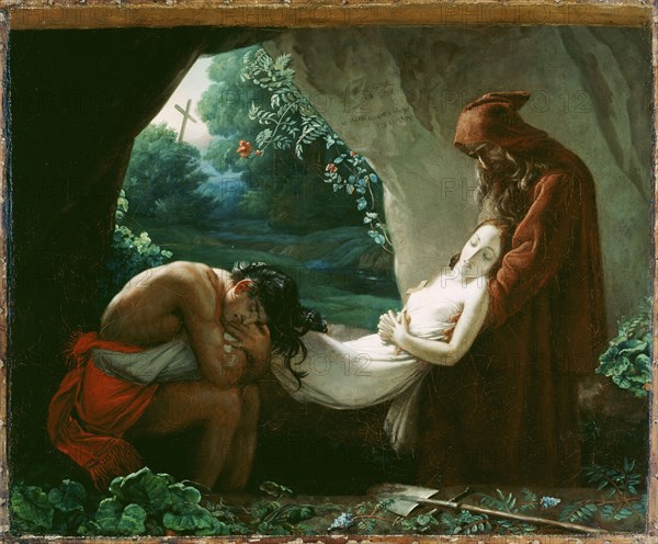 Burial of Atala; After Anne-Louis Girodet de Roucy-Trioson, French, 1767 - 1824, after 1808; Oil on canvas; 50.5 × 61.9 cm