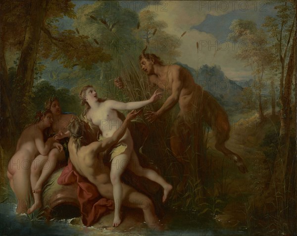 Pan and Syrinx; Jean-François de Troy, French, 1679 - 1752, Paris, France; 1722 - 1724; Oil on canvas; 74.3 × 92.1 cm