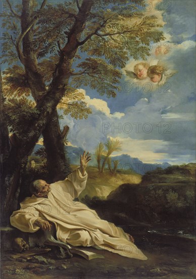 The Vision of Saint Bruno; Pier Francesco Mola, Italian, 1612 - 1666, Italy; about 1660; Oil on canvas; 194 × 136.8 cm