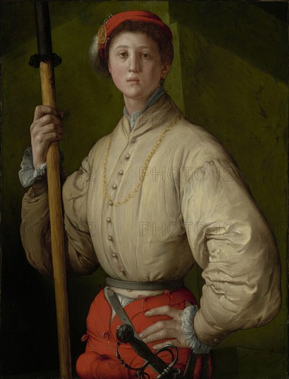 Portrait of a Halberdier, Francesco Guardi?, Pontormo, Jacopo Carucci, Italian, Florentine, 1494 - 1557, Italy; 1528 - 1530