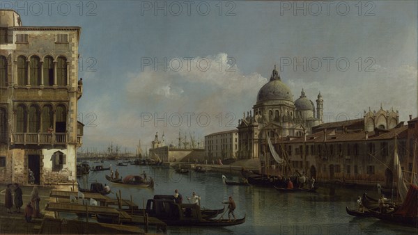 View of the Grand Canal: Santa Maria della Salute and the Dogana from Campo Santa Maria Zobenigo; Bernardo Bellotto Italian