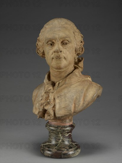 Bust of a Man; French; Paris, France; second half of 18th century; Terracotta on marble socle; 53 × 30.2 × 27.3 cm