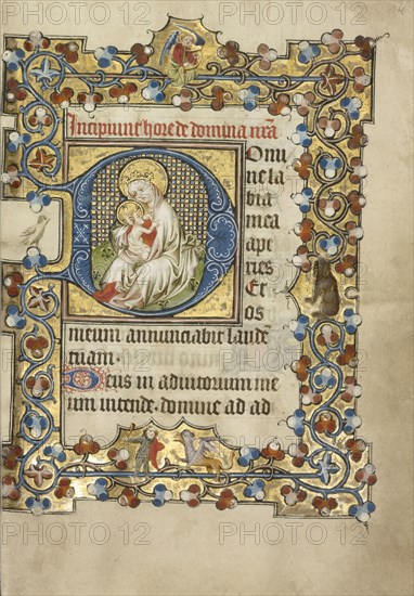 Initial D: The Virgin and Child; Masters of Dirc van Delf, Dutch, active about 1400 - about 1410, Utrecht, probably