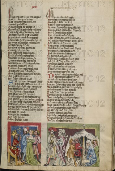 Sarah before Pharaoh; Discussion of Abraham and Lot about the Division of the Land; Regensburg, Bavaria, Germany; about 1400