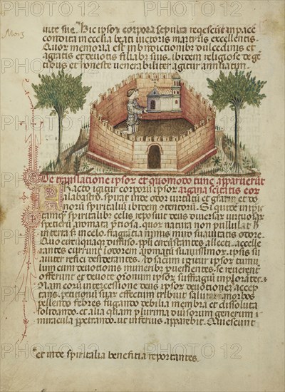 Aimo and Vermondo Holding up the Church of Saint Victor; Attributed to Anovelo da Imbonate, Italian, Lombard, active about 1400