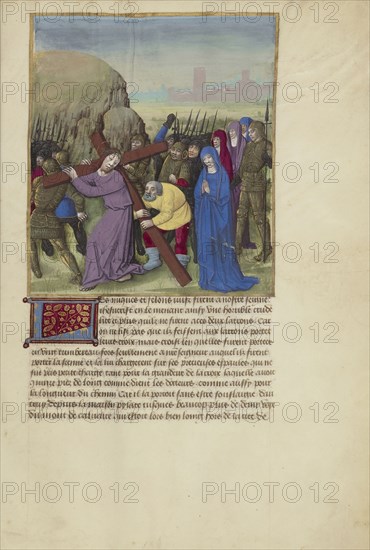 Simon the Cyrene Assisting Christ on the Way to Calvery; Master of Guillaume Lambert and workshop, French, active about 1475