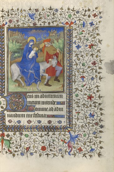 The Flight into Egypt; Boucicaut Master and Workshop, French, active about 1390 - 1430, Paris, France; about 1415 - 1420