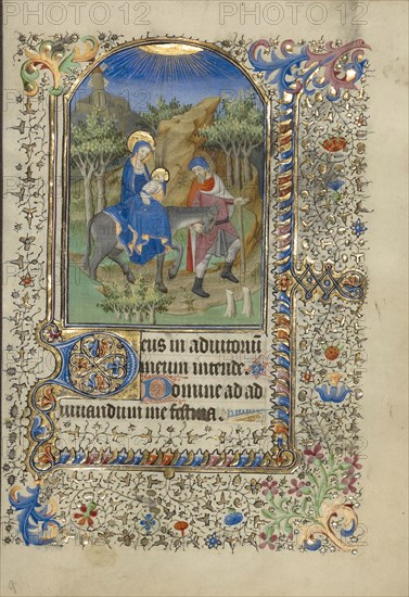 The Flight into Egypt; Master of the Harvard Hannibal, French, active Paris, France, 1415 - about 1430, Paris, France