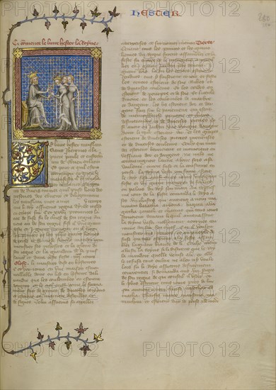 Esther before King Ahasuerus; Master of Jean de Mandeville, French, active 1350 - 1370, Paris, France; about 1360 - 1370