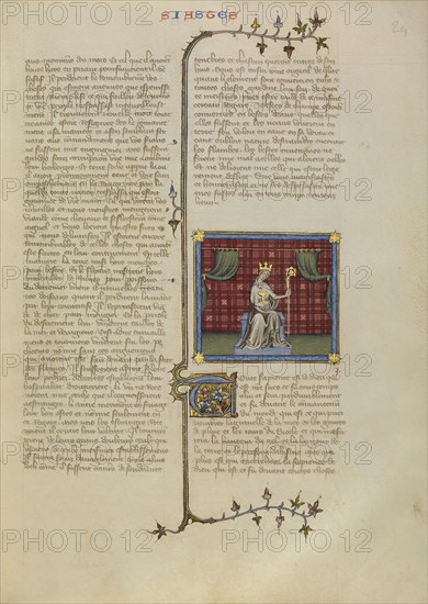 Ecclesia; Master of Jean de Mandeville, French, active 1350 - 1370, Paris, France; about 1360 - 1370; Tempera on parchment