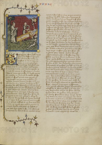 Isaiah being Sawn in Two; Master of Jean de Mandeville, French, active 1350 - 1370, Paris, France; about 1360 - 1370; Tempera