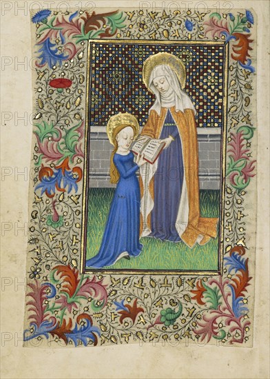 Saint Anne Teaching the Virgin to Read; Master of Sir John Fastolf, French, active before about 1420 - about 1450, France