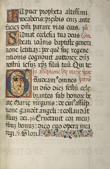 Initial G: A Dancing Putto; Fra Vincentius a Fundis, Italian, active about 1560s, Nola, Campania, Italy; 1567; Tempera and gold