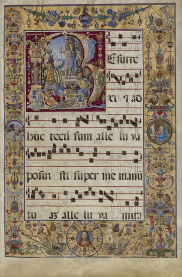 Initial R: The Resurrection; Antonio da Monza, Italian, active about 1480 - 1505, Rome, Lazio, Italy; late 15th or early 16th