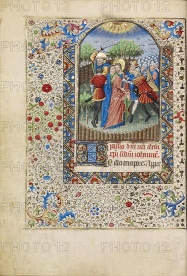 The Betrayal of Christ; Workshop of the Bedford Master, French, active first half of 15th century, Paris, France; about 1440