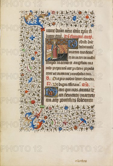 Saint Clement with an Anchor; Workshop of the Bedford Master, French, active first half of 15th century, Paris, France