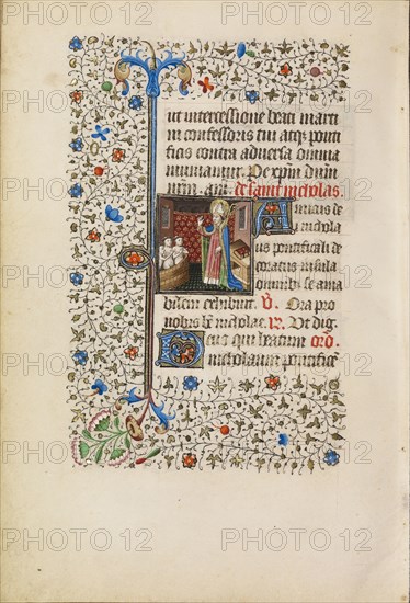 Saint Nicholas Rescuing Three Youths from a Tub; Workshop of the Bedford Master, French, active first half of 15th century