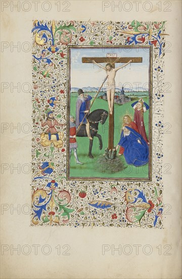 The Crucifixion; Master of the Llangattock Hours, Flemish, active about 1450 - 1460, Ghent, bound, Belgium; 1450s; Tempera