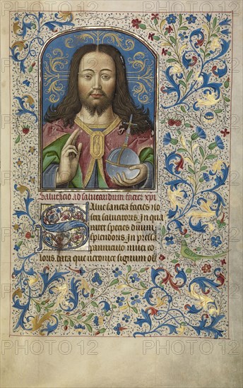 The Savior of the World; Workshop of Willem Vrelant, Flemish, died 1481, active 1454 - 1481, Bruges, Belgium; early 1460s