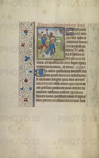 The Stoning of Saint Stephen; Workshop of Willem Vrelant, Flemish, died 1481, active 1454 - 1481, Bruges, Belgium; early 1460s