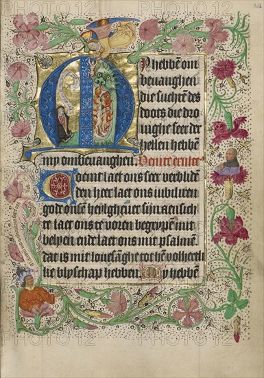 Initial M: A Kneeling Woman in Prayer; Master of Evert Zoudenbalch, Dutch, active 3rd quarter of 15th century, Utrecht