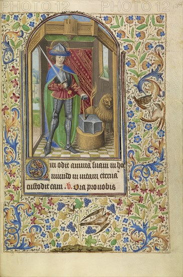 Saint Adrian Armed with a Sword and an Anvil; Master of Jacques of Luxembourg, French, active about 1460 - 1470, Northern