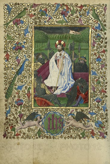 The Resurrection; Naples, Campania, Italy; about 1460; Tempera colors, gold, and ink on parchment; Leaf: 17.1 x 12.1 cm