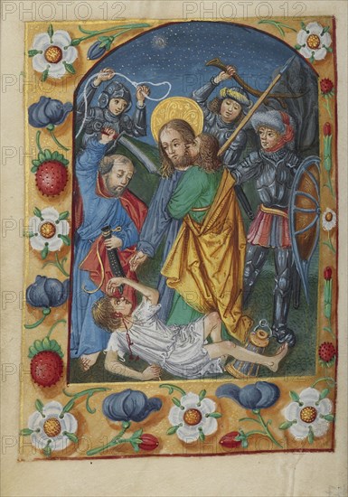 The Betrayal of Christ; Strasbourg, France; early 16th century; Tempera colors on parchment; Leaf: 13.5 x 10.5 cm