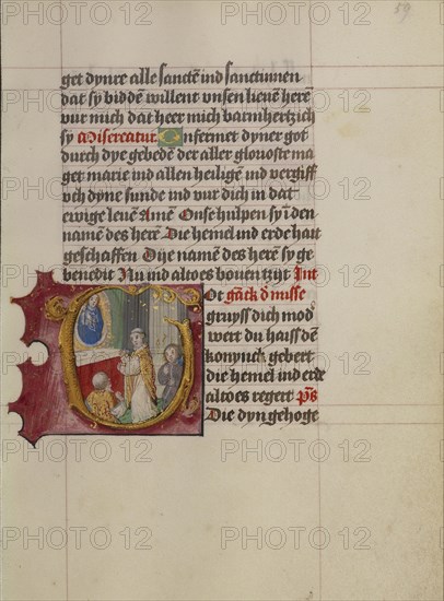 Initial G: A Priest Celebrating Mass; Workshop of Gerard Horenbout, Flemish, 1465 - 1541, Cologne, written, Germany