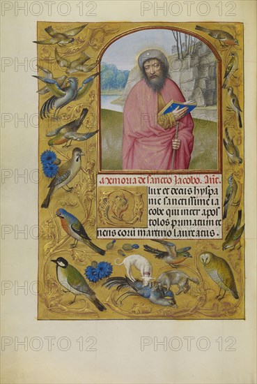 Saint James as a Pilgrim; Workshop of Master of the First Prayer Book of Maximilian, Flemish, active about 1475 - 1515, Bruges