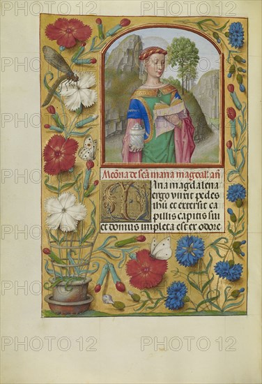 Mary Magdalene with a Book and an Ointment Jar; Workshop of Master of the First Prayer Book of Maximilian, Flemish