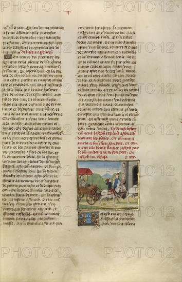 Joseph and Aseneth; Ghent, Belgium; about 1475; Tempera colors, gold leaf, and gold paint on parchment; Leaf: 43.8 x 30.5 cm