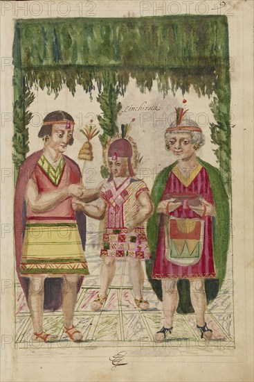 The Investiture of Sinchi Roca by Manco Capac; Madrid, Spain; completed in 1616; Ms. Ludwig XIII 16, fol. 21