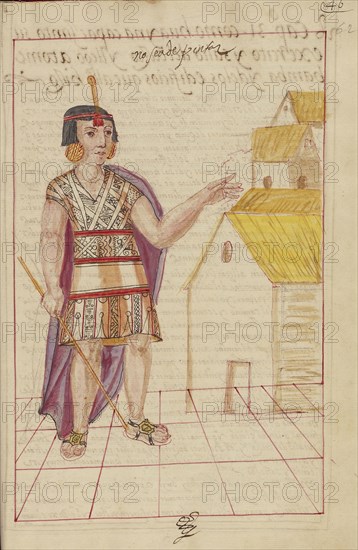 Huayna Capac at Tumibamba; Madrid, Spain; completed in 1616; Ms. Ludwig XIII 16, fol. 62