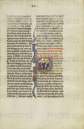 Initial D: Three Men Disputing before a Judge; Unknown, Michael Lupi de Çandiu, Spanish, active Pamplona, Spain 1297 - 1305